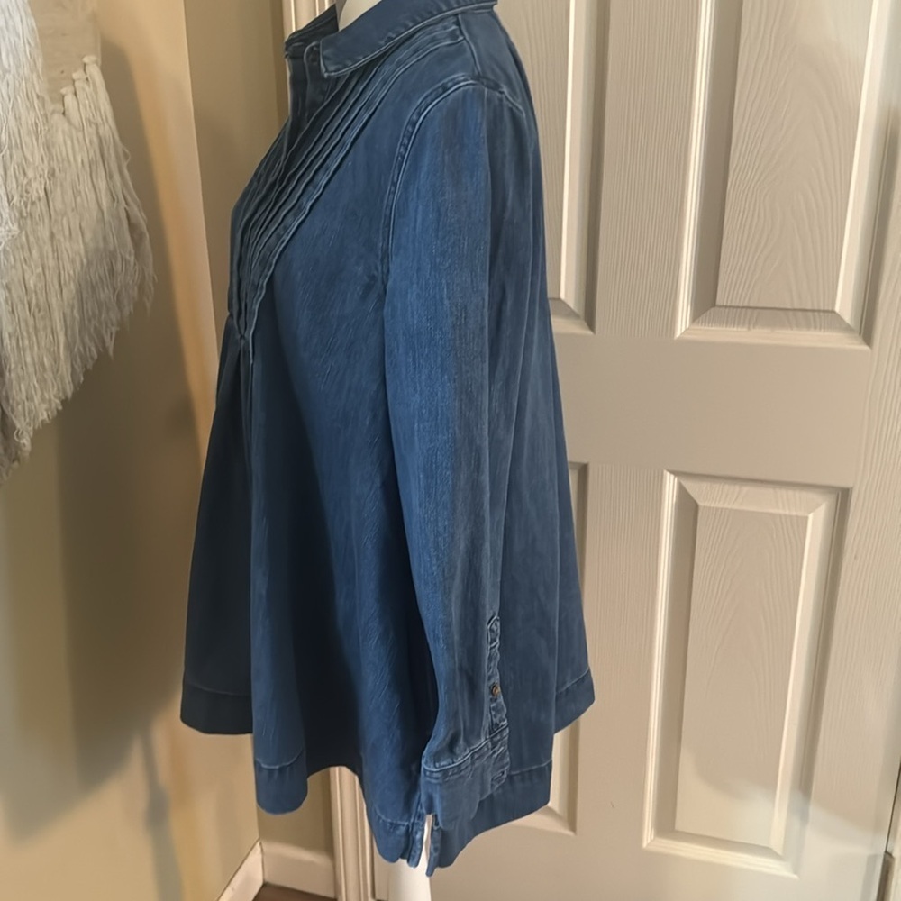 Free People Baby Blues Denim Tunic - Size Small Petite - Picture 5 of 10